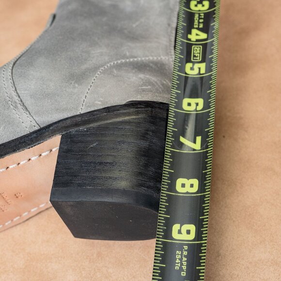 rag&bone Women Bristol Grey Leather Back Zip Moto Ankle Boots sz 7.5US EUR 38 - Picture 6 of 9
